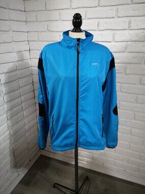 Running Room Fit Wear Men's Size XL Turquoise & Black Full Zip Lined Jacket